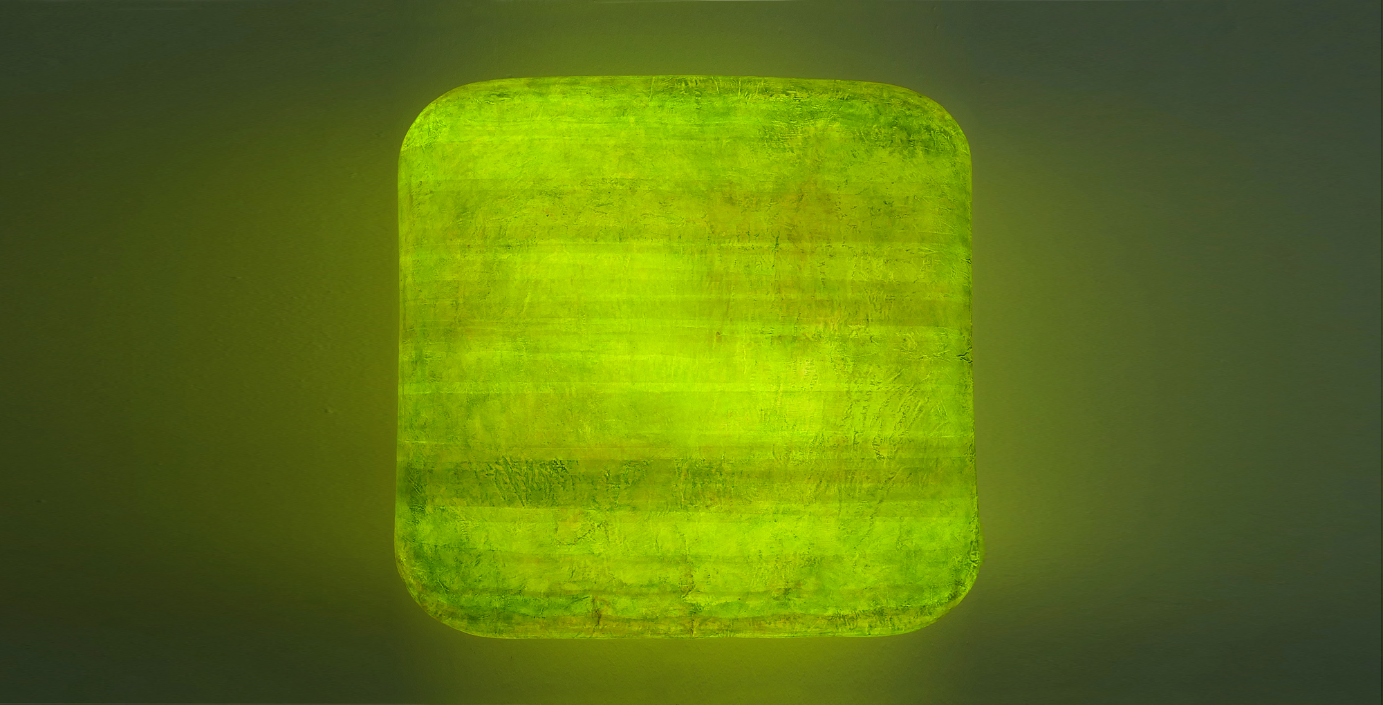 Leuchtobjekt – Ölfarbe auf Papier, 84 x 84 x 23 cm I 2018