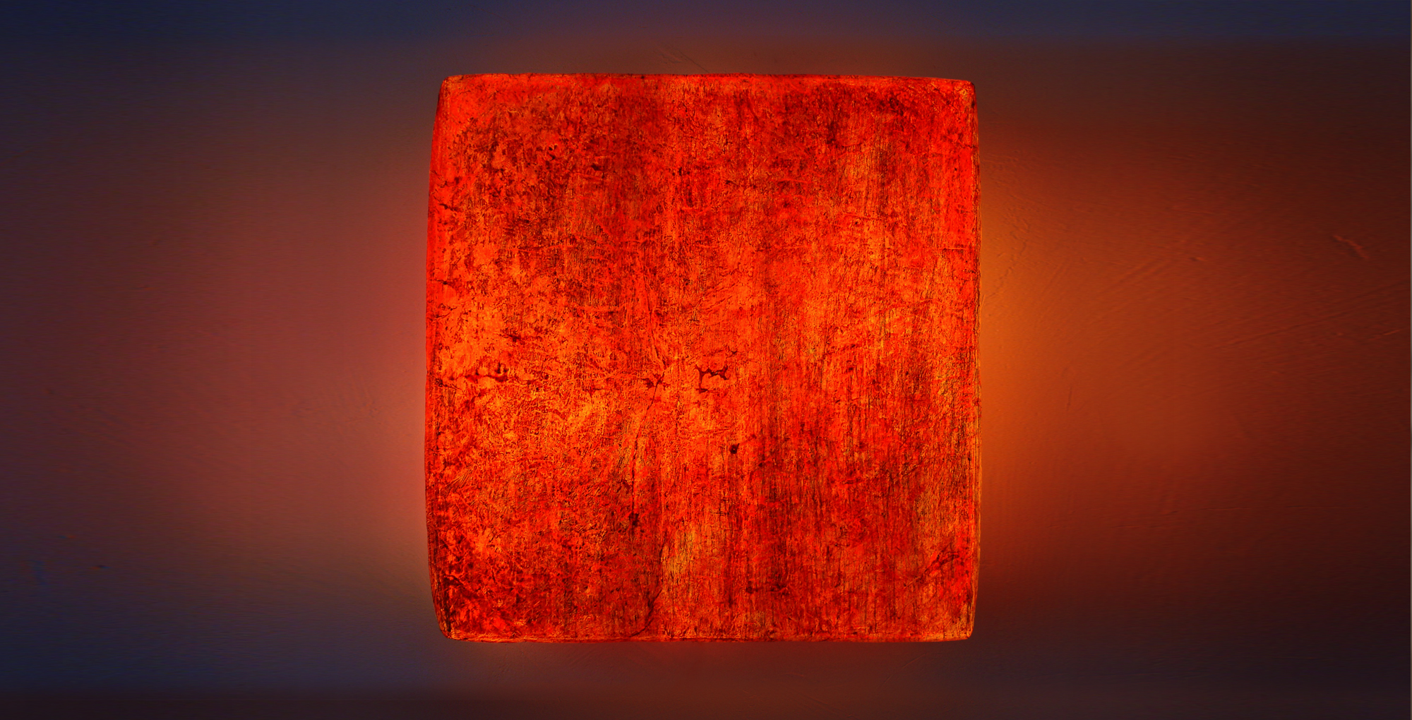 Leuchtobjekt - Ölfarbe auf Papier, 70 x 70 x 20 cm I 2015
