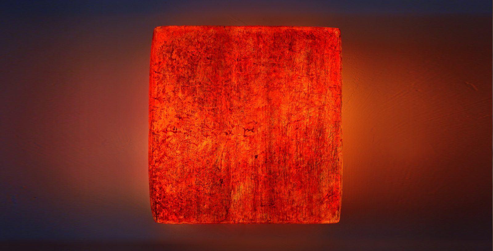 Leuchtobjekt - Ölfarbe auf Papier, 70 x 70 x 20 cm I 2015
