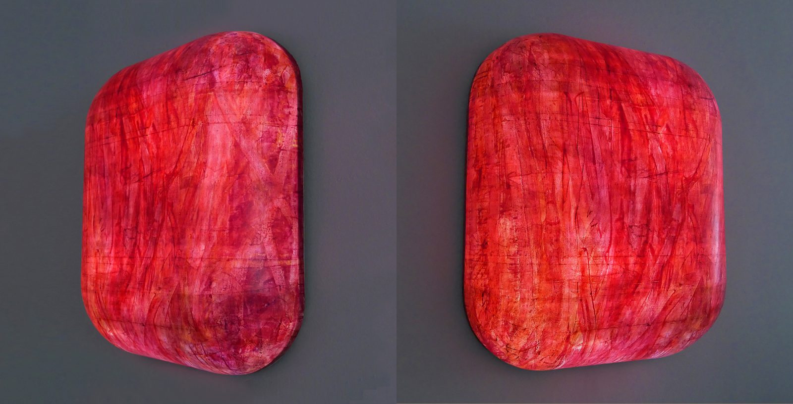 Leuchtobjekt - Beizen und Ölfarben auf Papier, 83 x 70 x 21 cm I 2020